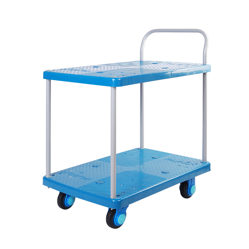 Double-Layer Plastic Hand Trolley