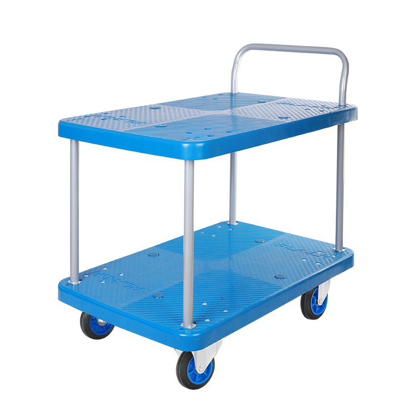 Double-Layer Plastic Hand Trolley