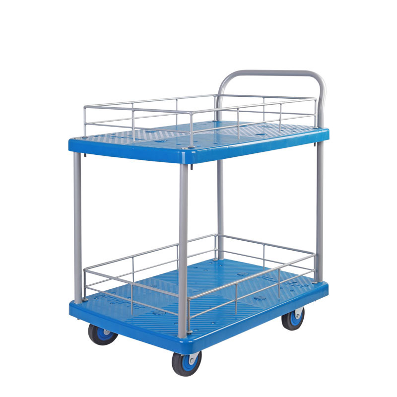 Double-Layer Plastic Hand Trolley