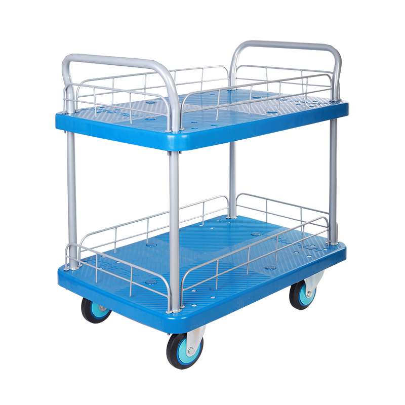 Double-Layer Plastic Hand Trolley